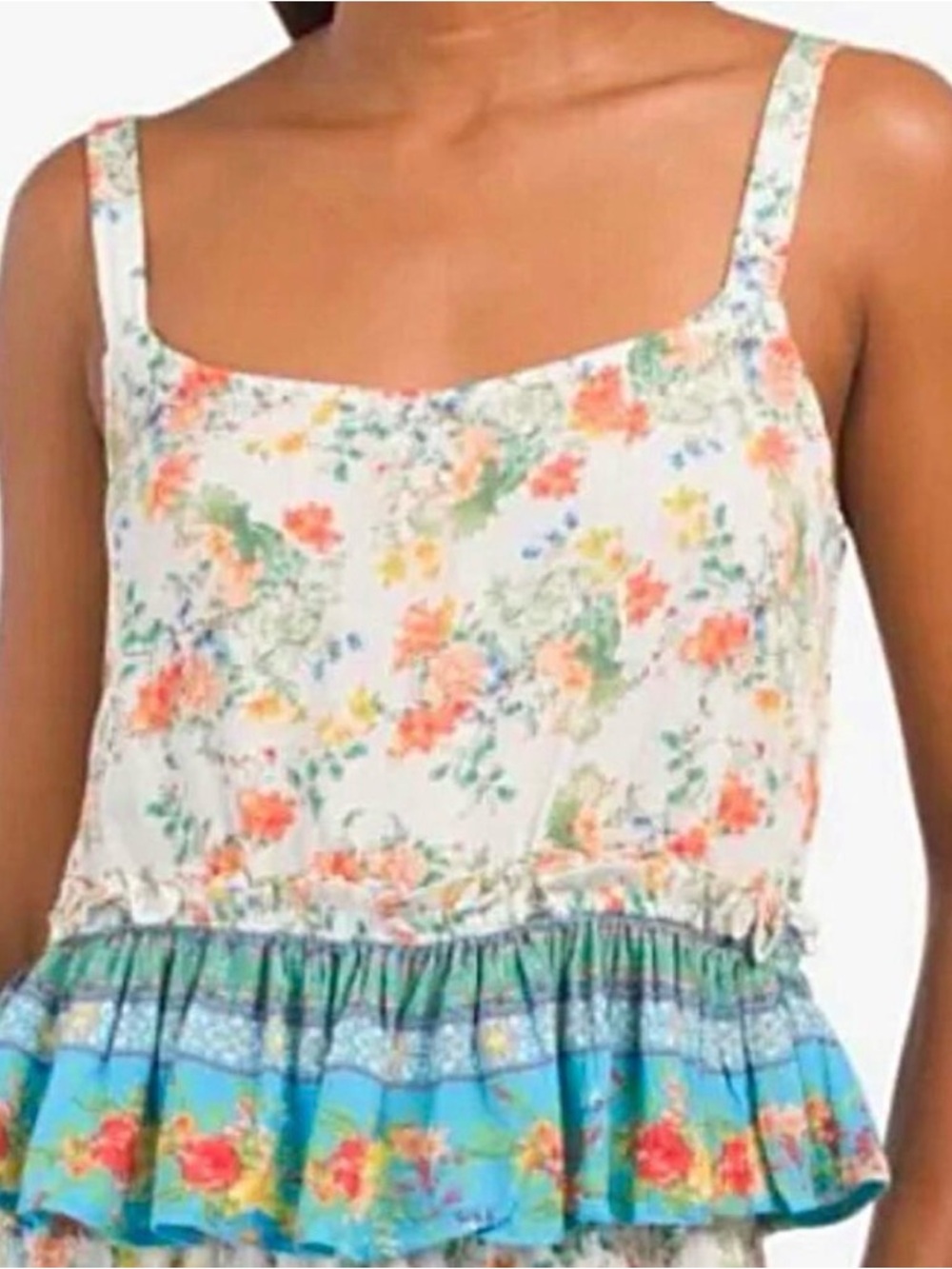 Rachel Ashwell Floral Gold Threaded Top Size Juniors Small NWT